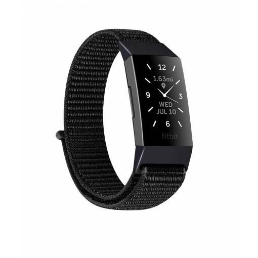Foto - Curea din nailon eses pentru Fitbit Charge 3 - Negru