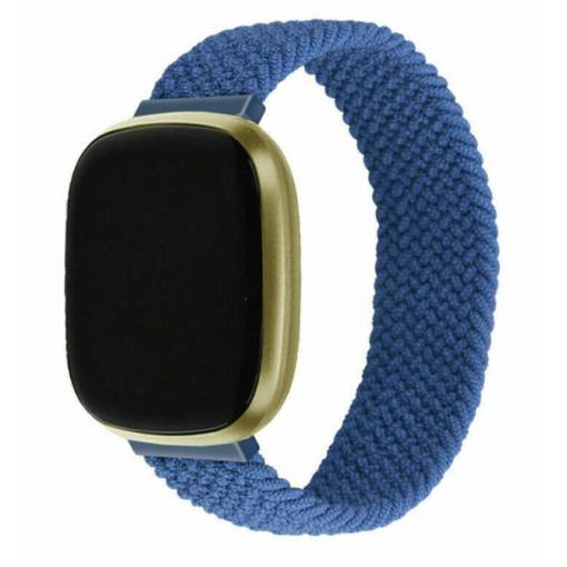 Foto - Curea elastică țesută eses pentru Fitbit Versa 3 și 4, Sense 1 și 2 - Mărimea L, albastru