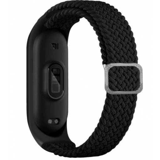 Foto - Curea elastică țesută eses pentru Xiaomi Mi Band 3, 4, 5 și 6 - Negru