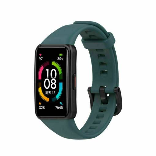 Foto - eses Curea din silicon pentru Huawei si Honor Band 6 - Marimea L, verde