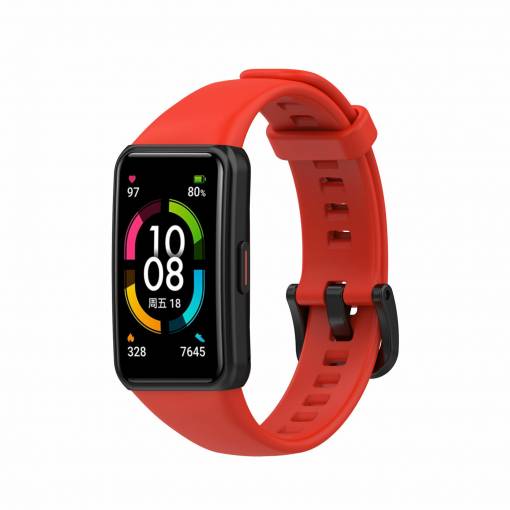 Foto - brățară din silicon pentru Huawei și Honor Band 6 - Mărimea L, roșie