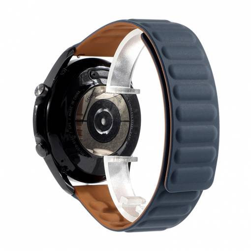 Foto - Curea magnetică din silicon eses - Albastru închis, 22 mm