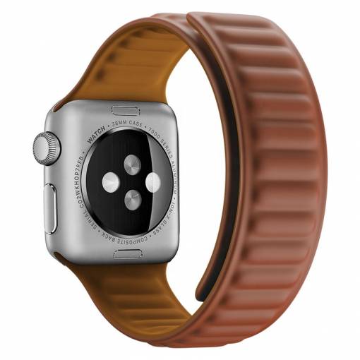 Foto - Curea magnetică din silicon eses pentru Apple Watch - Maro 38 mm, 40 mm, 41 mm